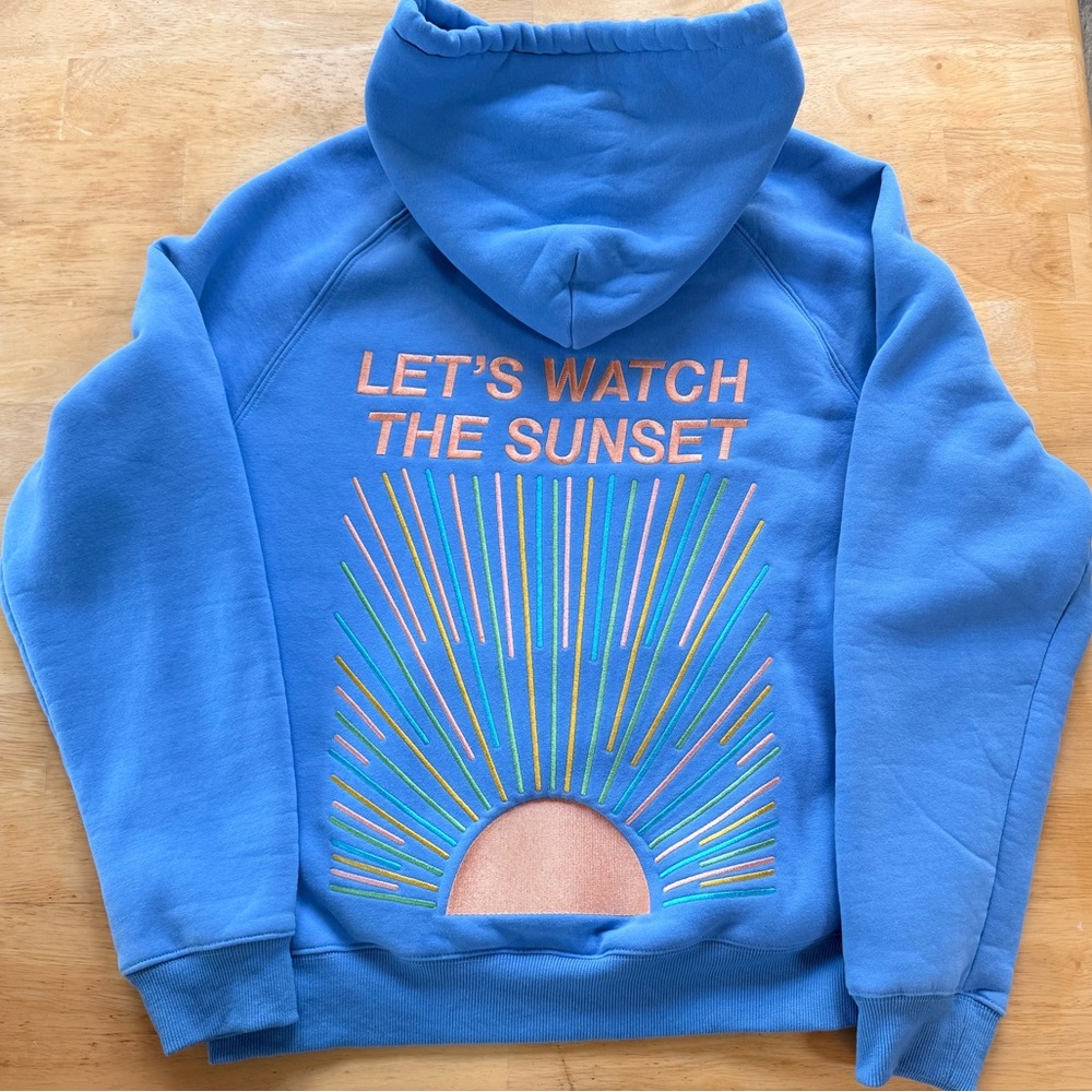 DANDY Let's Watch The Sunset Blue Graphic Hoodie